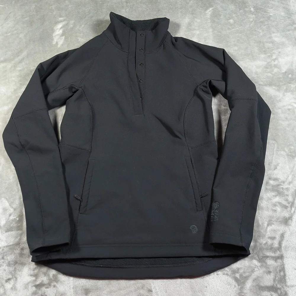 Mountain Hardwear Sweatshirt Womans Small Black Quarter Snap Fleece Pullover‎